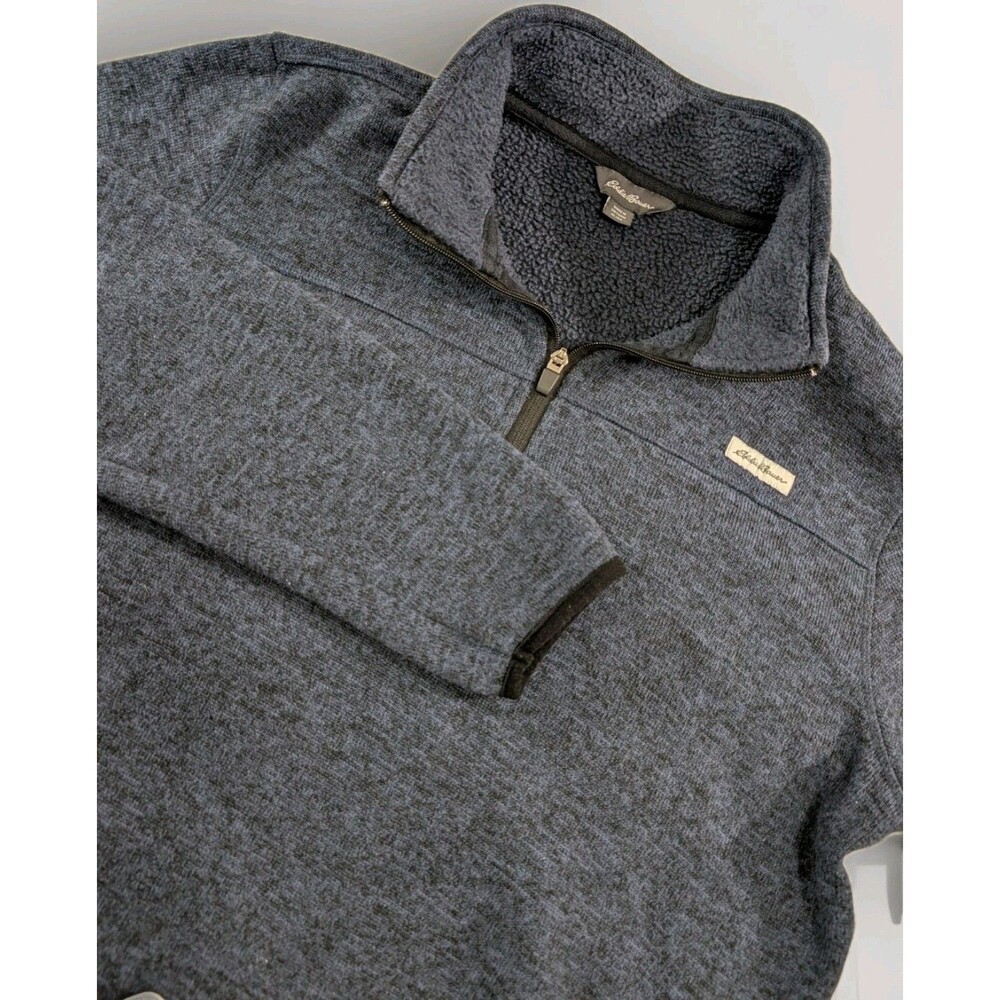 Eddie Bauer Fleece Pullover Mens XL Blue 1/4 Zip Outdoor Hiking Sweatshirt